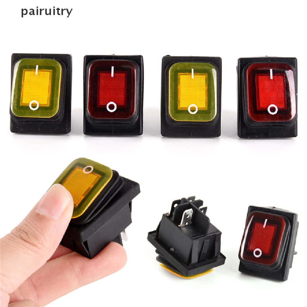 Prt Waterproof 4pin 12V LED Rocker Toggle Switch Momentary Mobil Perahu Marine On-off PRT