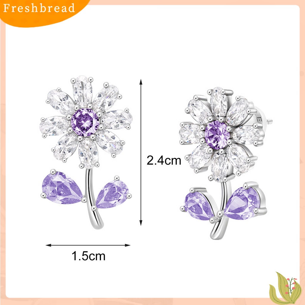 &lt; Freshbread &gt; 1pasang Ear Studs Krisan Kecil Perhiasan Berlian Imitasi Mengkilap Semua Pertandingan Stud Earrings Perhiasan Aksesoris