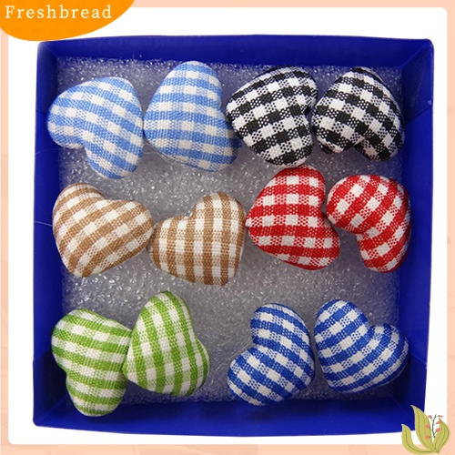 &lt; Freshbread &gt; 6pasang Kancing Kain Warna-Warni Vintage Pin Plastik Ear Studs Earrings Jewelry