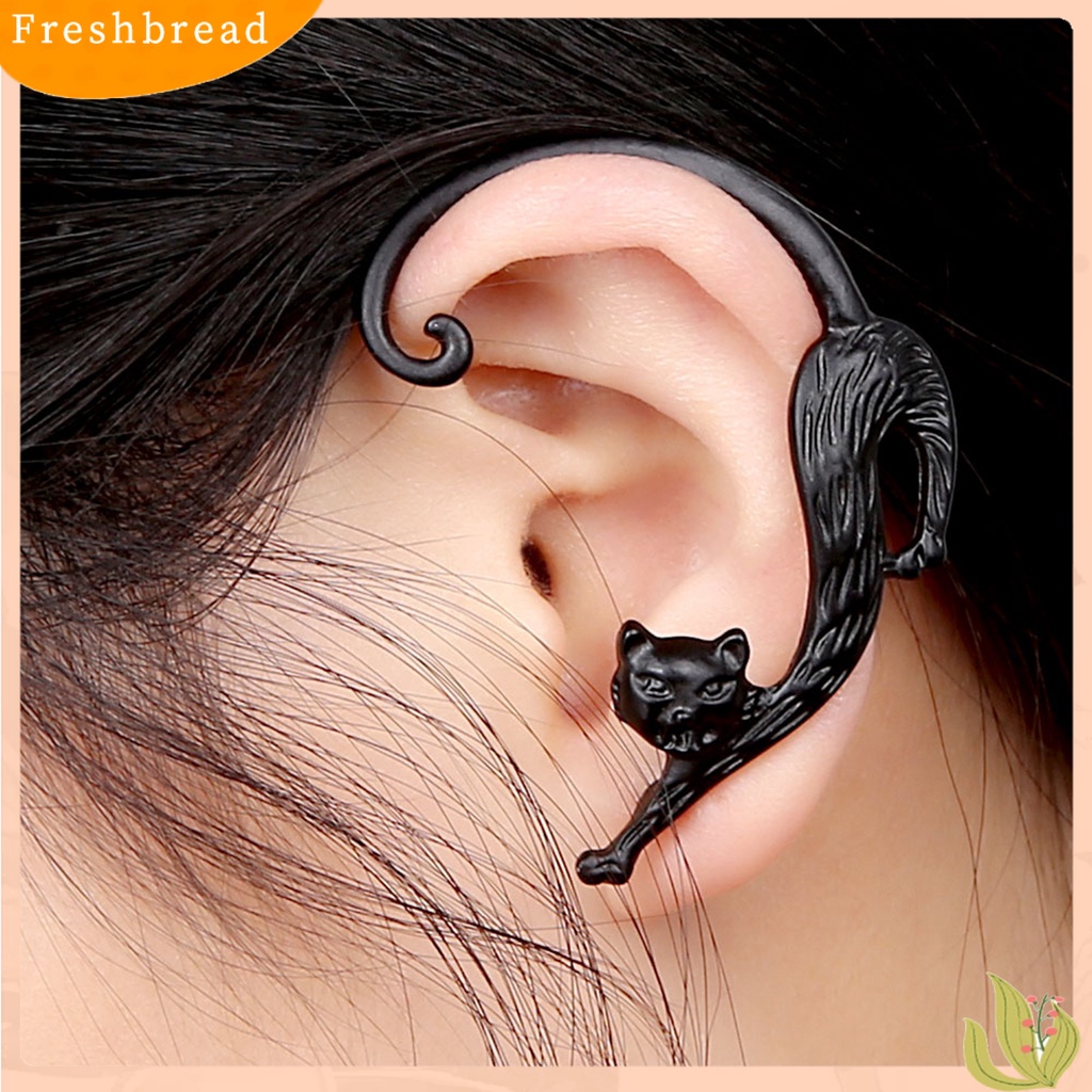 &lt; Freshbread &gt; Vintage Enchanting Kitten Ear Hook Earrings Aksesoris Perhiasan Ekor Kucing Stereo