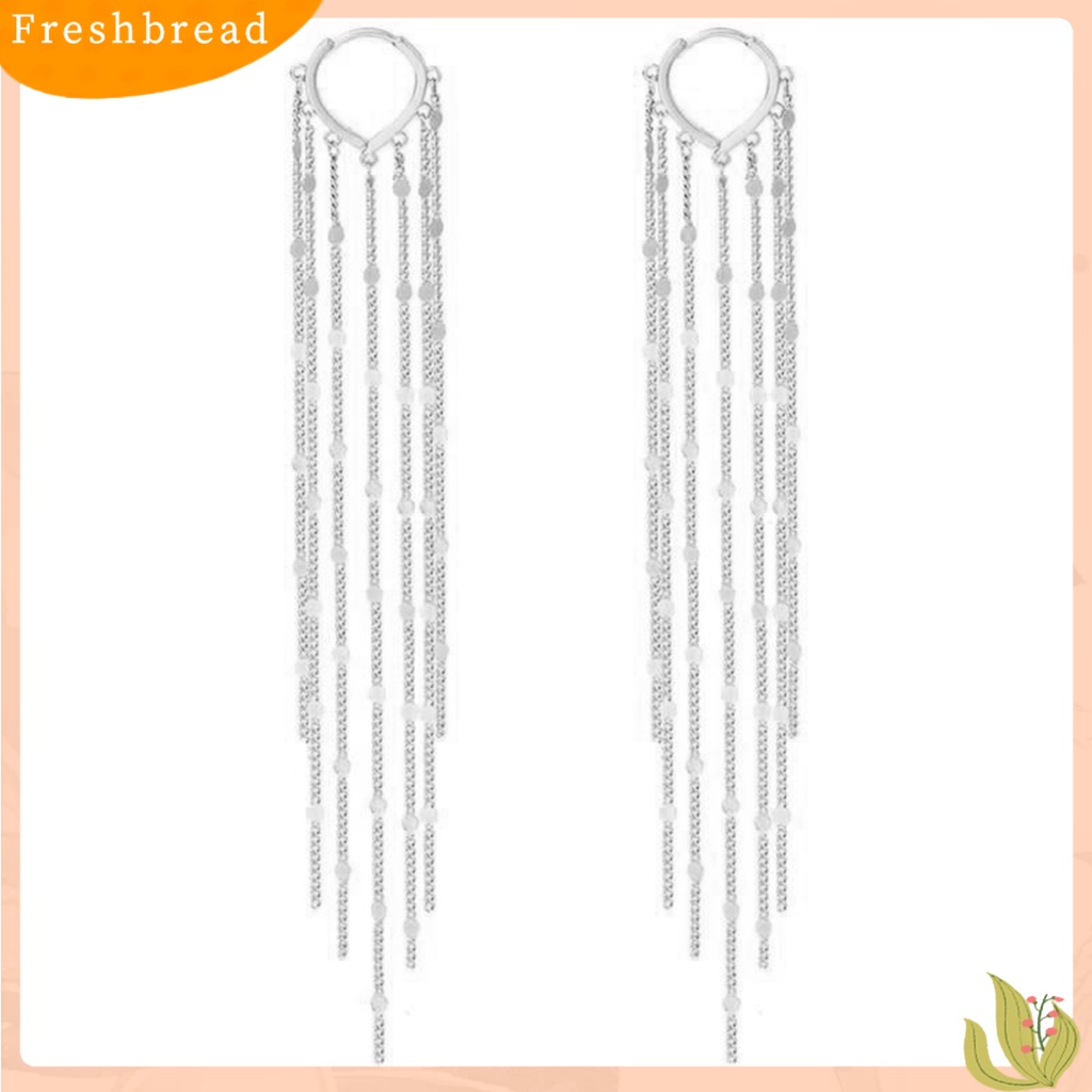 &lt; Freshbread &gt; 1pasang Drop Earrings Bohemian Temperamen Payet Bentuk Hati Geometris Hias Hadiah Wanita Panjang Logam Rumbai Pesona Anting Perhiasan Pernyataan Fashion