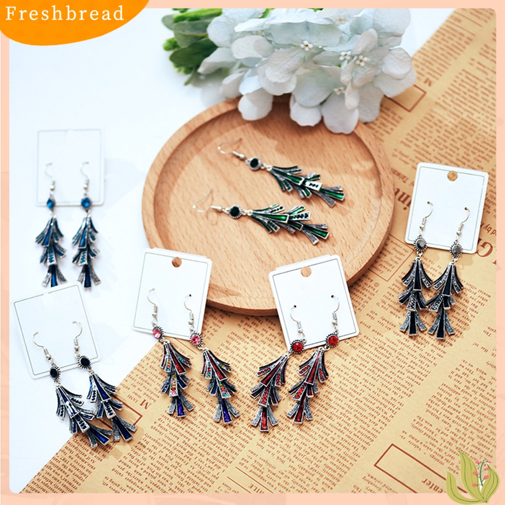 &lt; Freshbread &gt; 1pasang Anting Wanita Bahan Alloy Rumbai Gaya Cina Anting Menjuntai Tahan Lama Untuk Prom