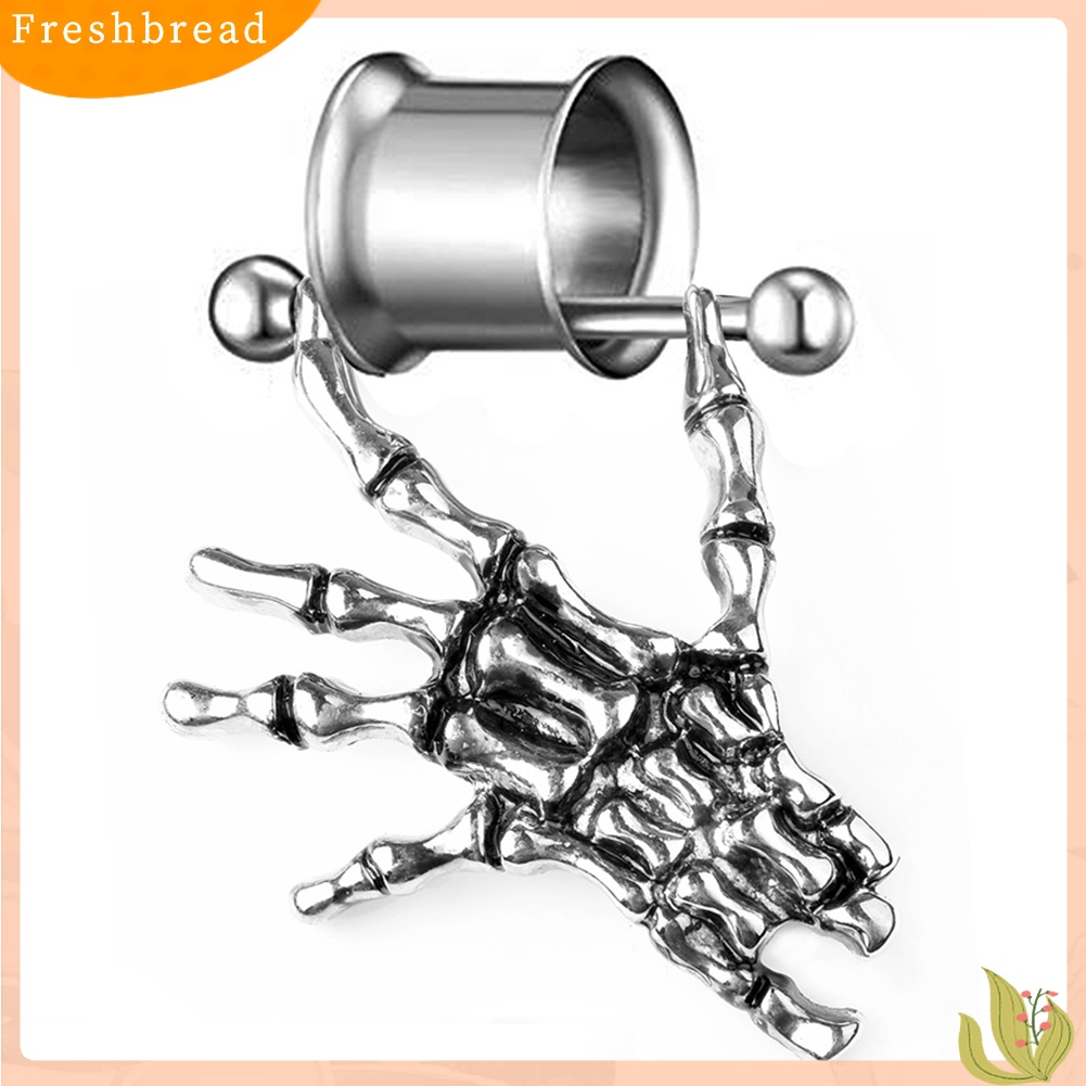 &lt; Freshbread &gt; Fashion Unisex Skeleton Tangan Liontin Barbel Telinga Daging Terowongan Expander Piercing