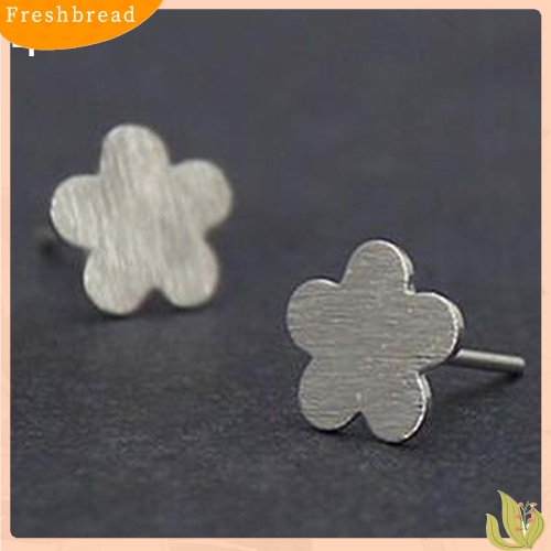 &lt; Freshbread &gt; Wanita925 Sterling Silver Disepuh Kecil Disikat Hati Bintang Telinga Pejantan Anting-Anting