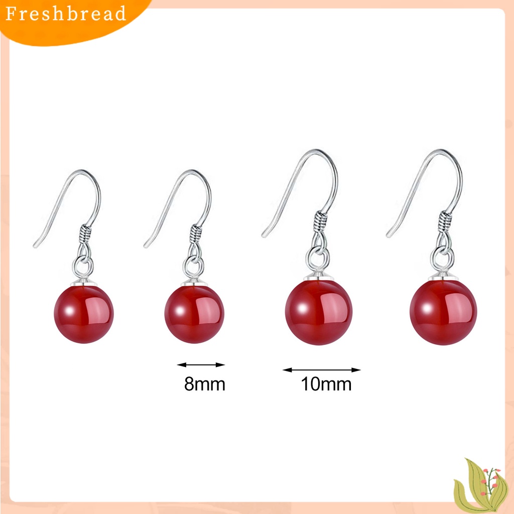 &lt; Freshbread &gt; 1pasang Menjuntai Anting-Anting Bebas Alergi Tidak Luntur Gloss Tinggi Poles Liontin Dekorasi Geometris Faux Kristal Manik Hook Drop Earrings Fashion Perhiasan