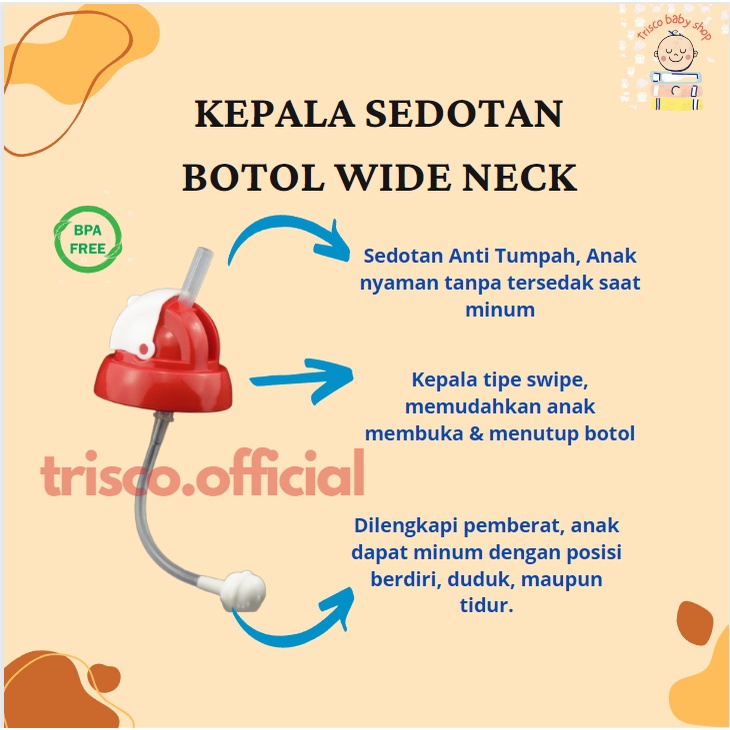 Sedotan untuk Pigeon Wide Neck Head Straw diameter 5.0 cm