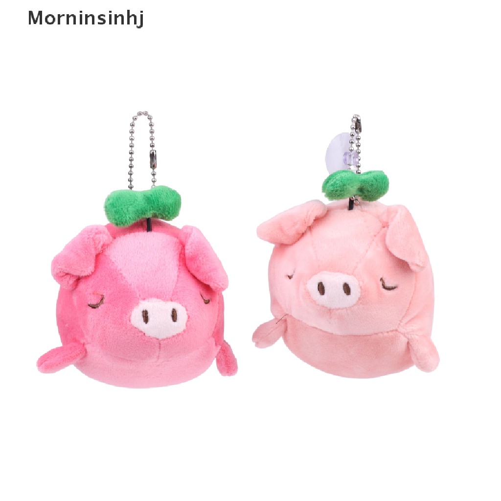 Mornin Lucu Pink Merah Babi Mewah Gantungan Kunci Hewan Boneka Keychain Indah Penyembuhan Tas Liontin Keyring Hadiah id