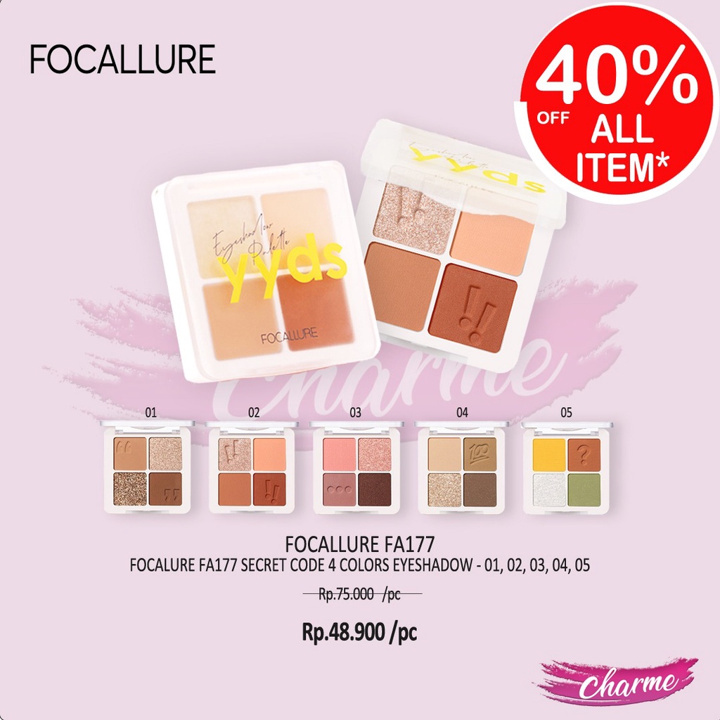 (READY &amp; ORI) Focallure Secret Code Four Colors Eyeshadow FA 177