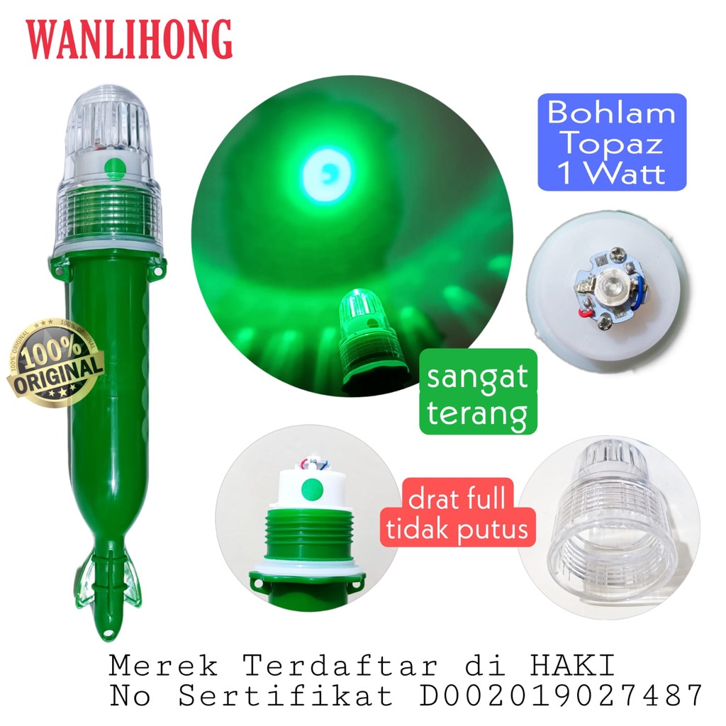 LAMPU TORPEDO LAMPU NELAYAN LAMPU SINYAL KAPAL LAMPU JARING WANLIHONG 1 WARNA Original