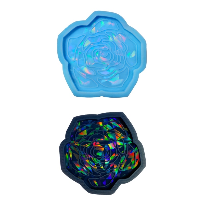 Siy Coaster Resin Mold Cetakan Resin Mawar Silikon Untuk Alas Mangkok, Dekorasi Rumah