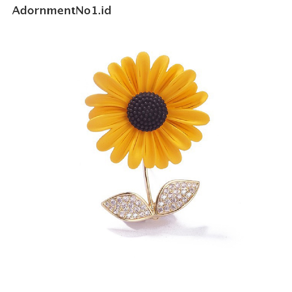 [AdornmentNo1] Bros Bunga Matahari Untuk Wanita Unisex Enamel Summer Beauty Sunflower Pesta Kantor [ID]