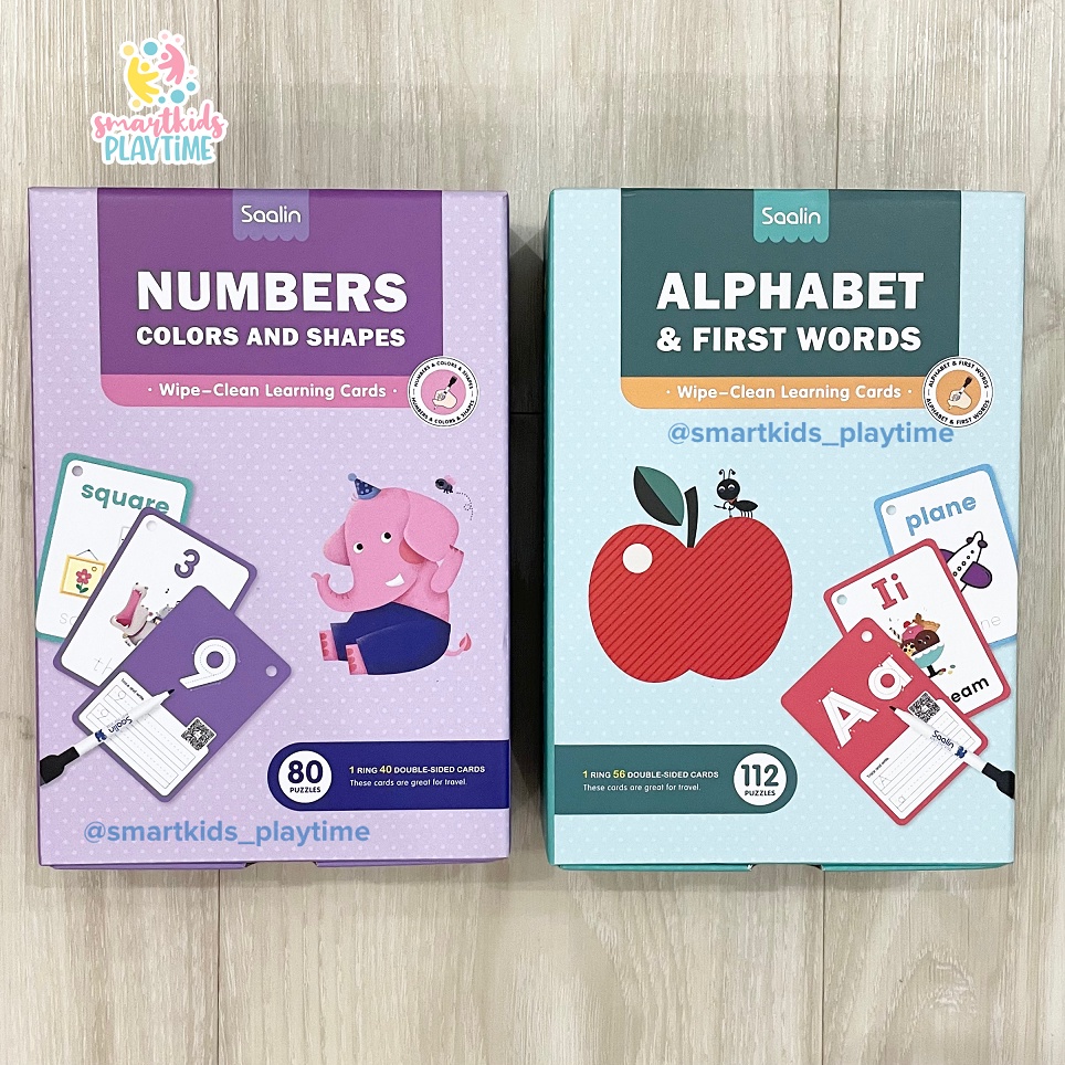 Saalin Wipe Clean Flash Cards Mainan Edukasi Anak