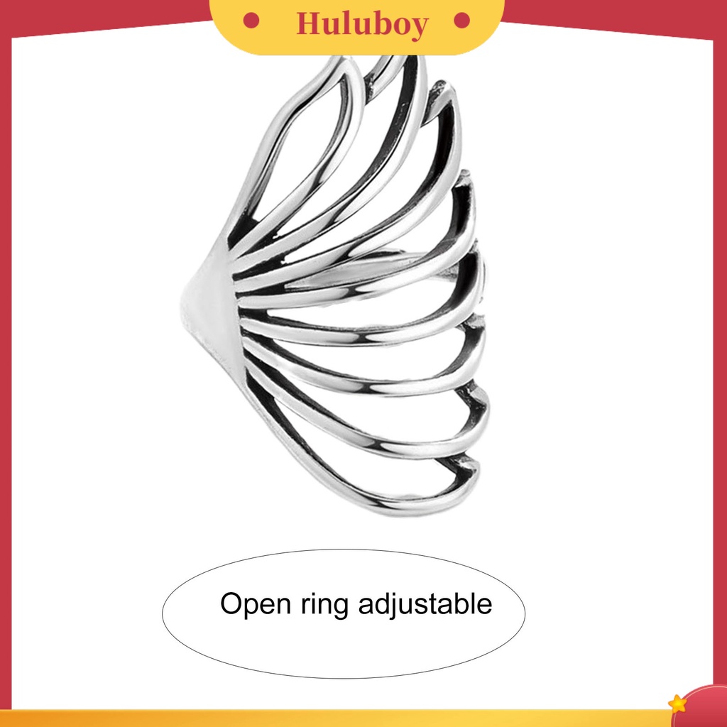 {Ready Stock} Hip-hop Berlebihan Tembaga Wanita Cincin Berongga Kupu-Kupu Pembukaan Jari Cincin Perhiasan Aksesoris