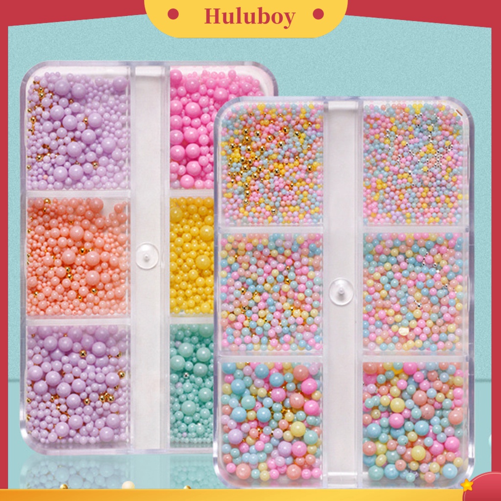 {In Stock} 1kotak Manik-Manik Kuku Warna Permen 6kisi Tiga Dimensi Bentuk Bola Bulat Mini Halus DIY Nail Art Hadiah Manik-Manik Kuku Kaviar Dekorasi 3D Untuk Lady