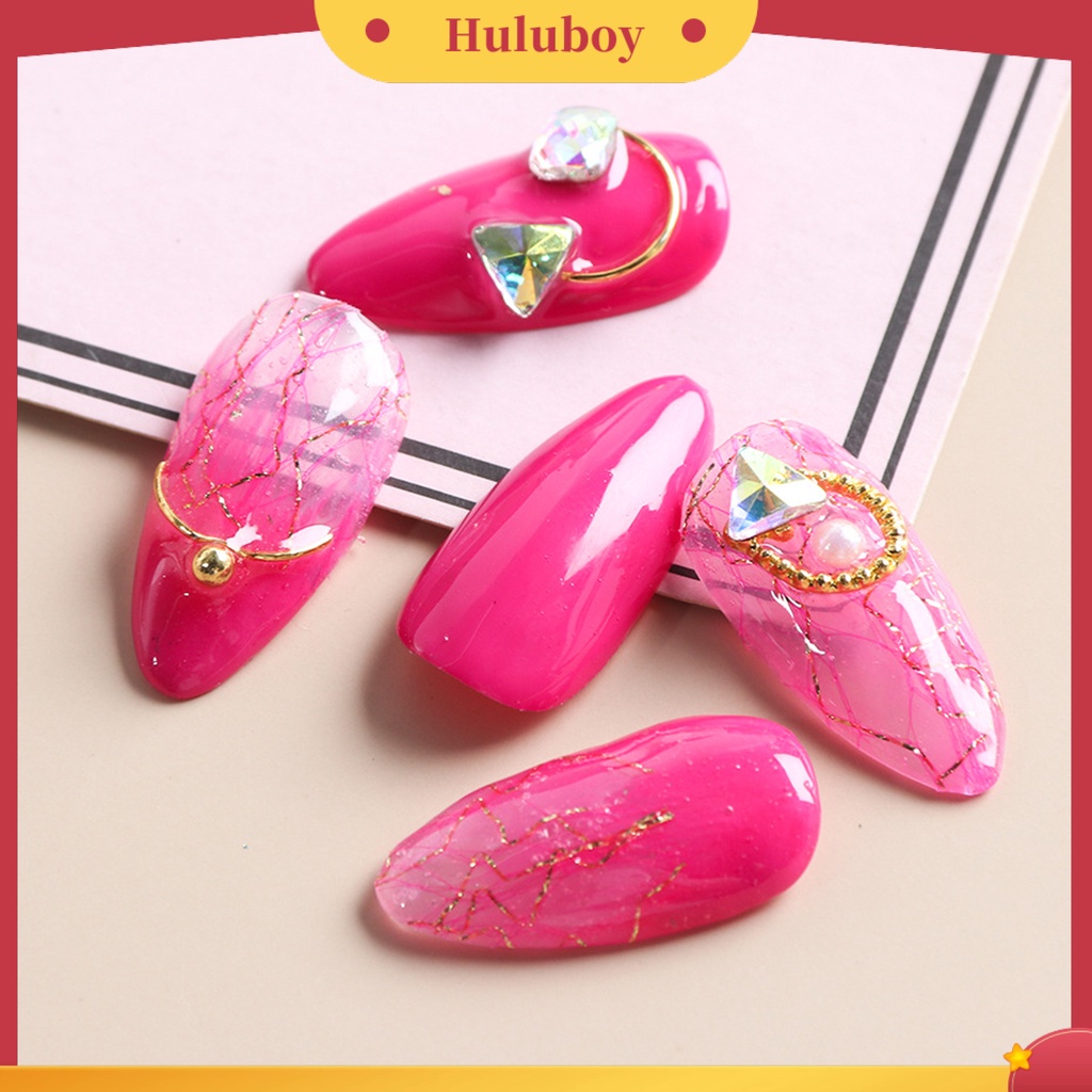 {In Stock} 1Box Stiker Jaring Kuku Tempel Kuat Panjang Memakai Stiker 3D Nail Art Mesh Stiker Untuk Anak Perempuan