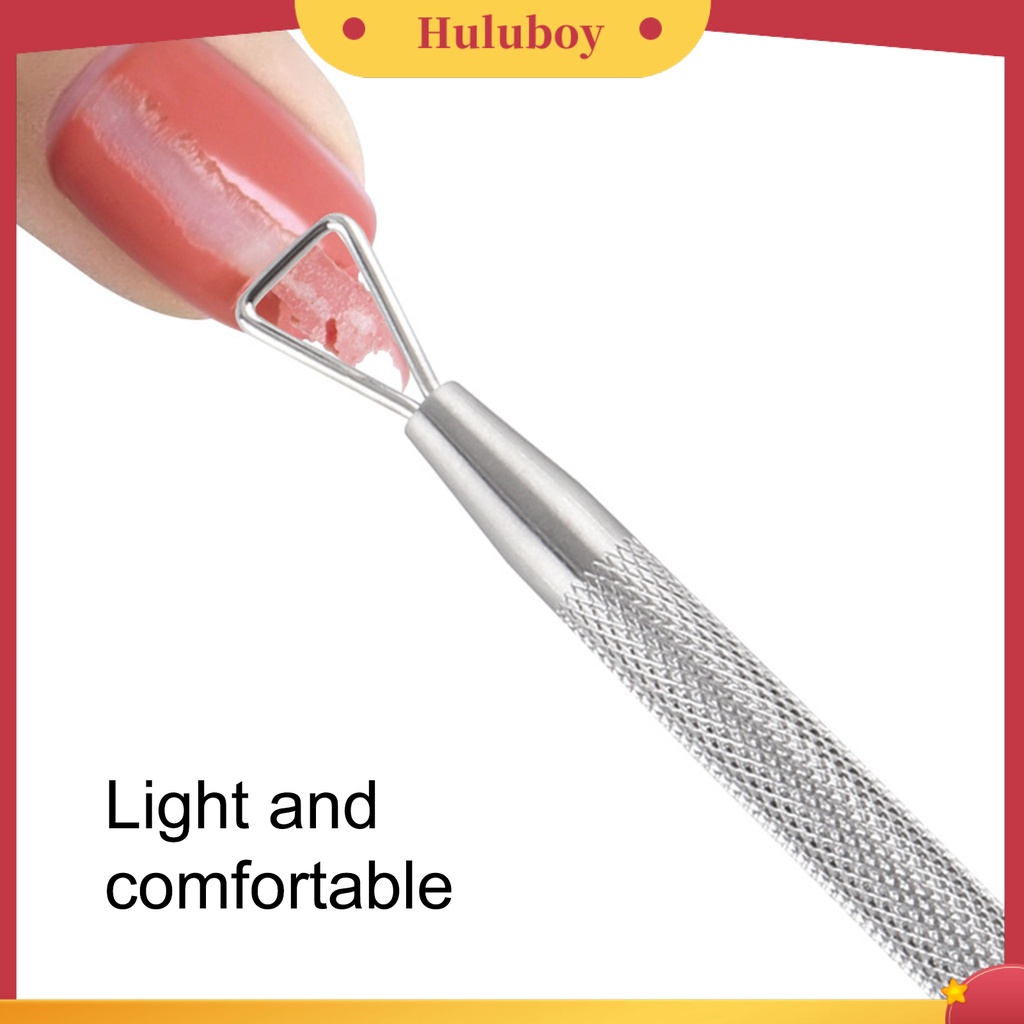 {In Stock} Pendorong Kuku Padat Anti-Slip Stainless Steel Gel Polish Removal Cleaner Tools Untuk Manicure