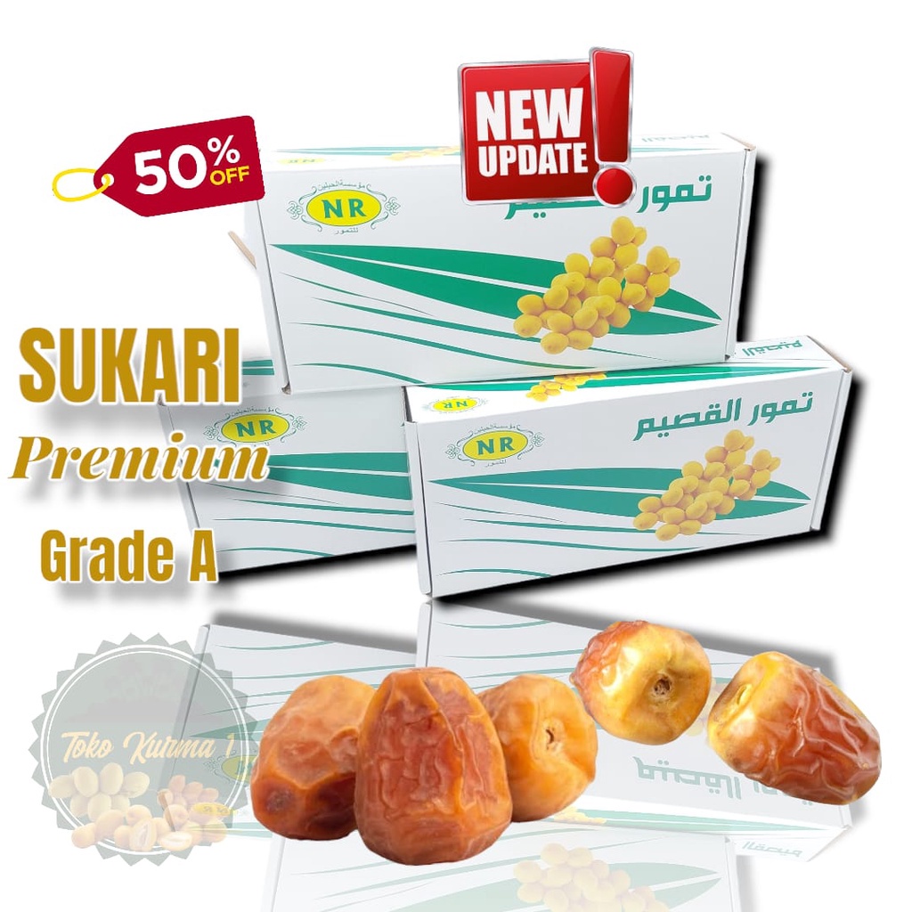 

[Ready-Stock]/ KURMA SUKARI/SUKARI MADINAH 1kg [kemasan box dus]