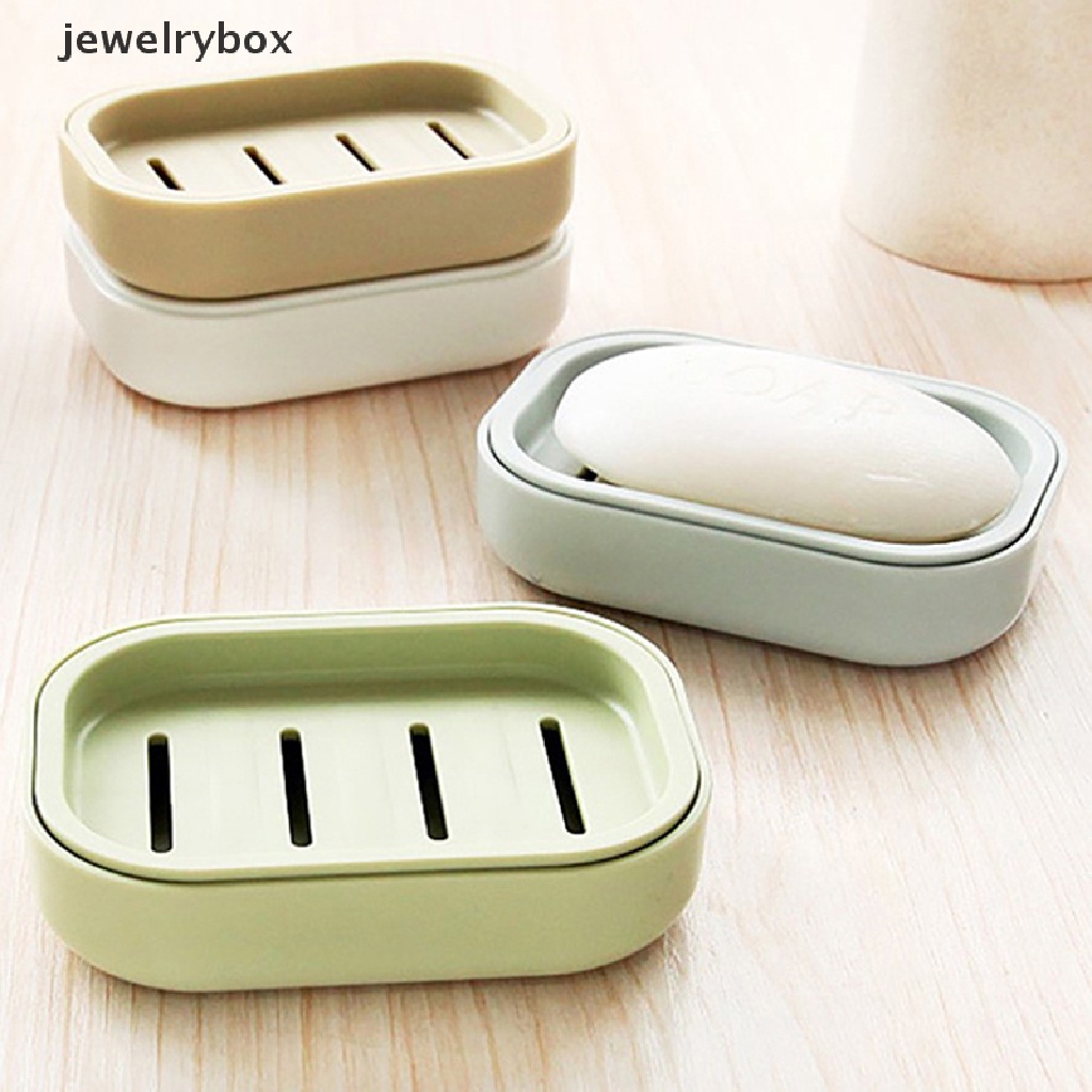 [jewelrybox] Double Layer Bathroom Dish Plate Case Rumah Shower Travel Hiking Holder Rak Sabun Butik