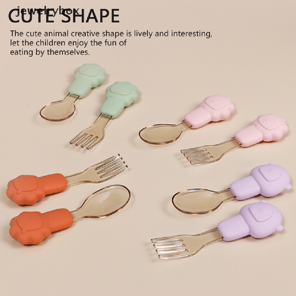 [jewelrybox] 1pcs Baby Training Fork Spoon Set Belajar Makan Sendok Garpu Mini Untuk Bayi Peralatan Hewan Set Peralatan Makan Anak Butik