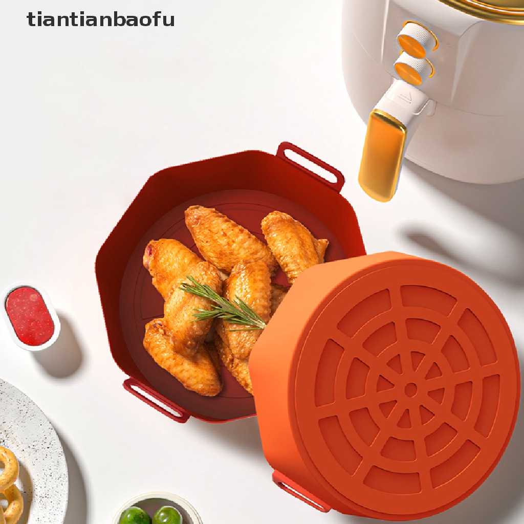 [tiantianbaofu] 17cm Air Fryer Silicone Pot Reusable Non-Stick Oven Baking Tray Baking Butik