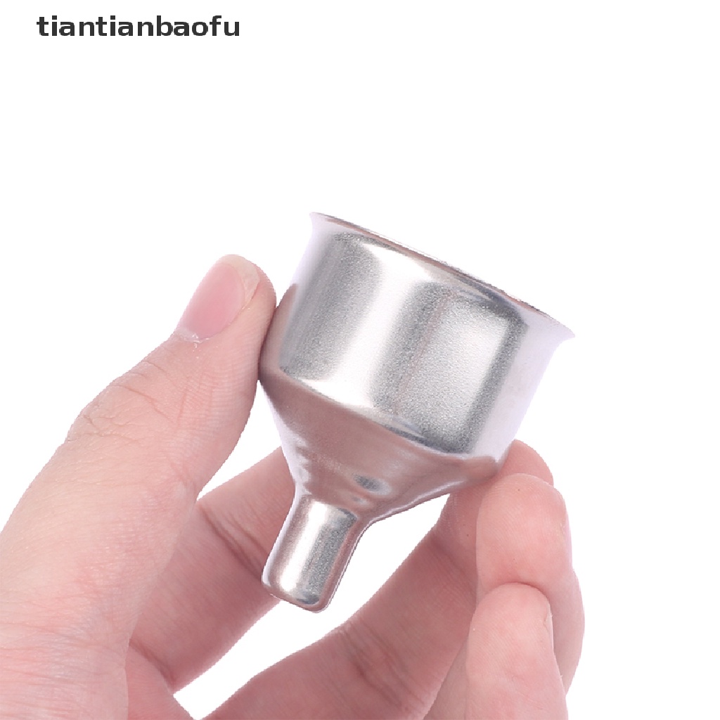 [tiantianbaofu] 2pcs Corong Stainless Steel Portable Mini Corong Mulut Panjang Aksesoris Dapur Butik