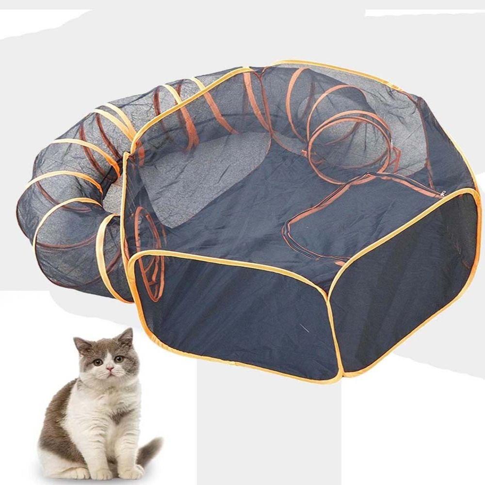 [Elegan] Terowongan Kucing Tahan Goresan Collapsible Interactive Play Chase Hide Puppy Kitten Rabbit Pet House Perlengkapan Hewan Peliharaan