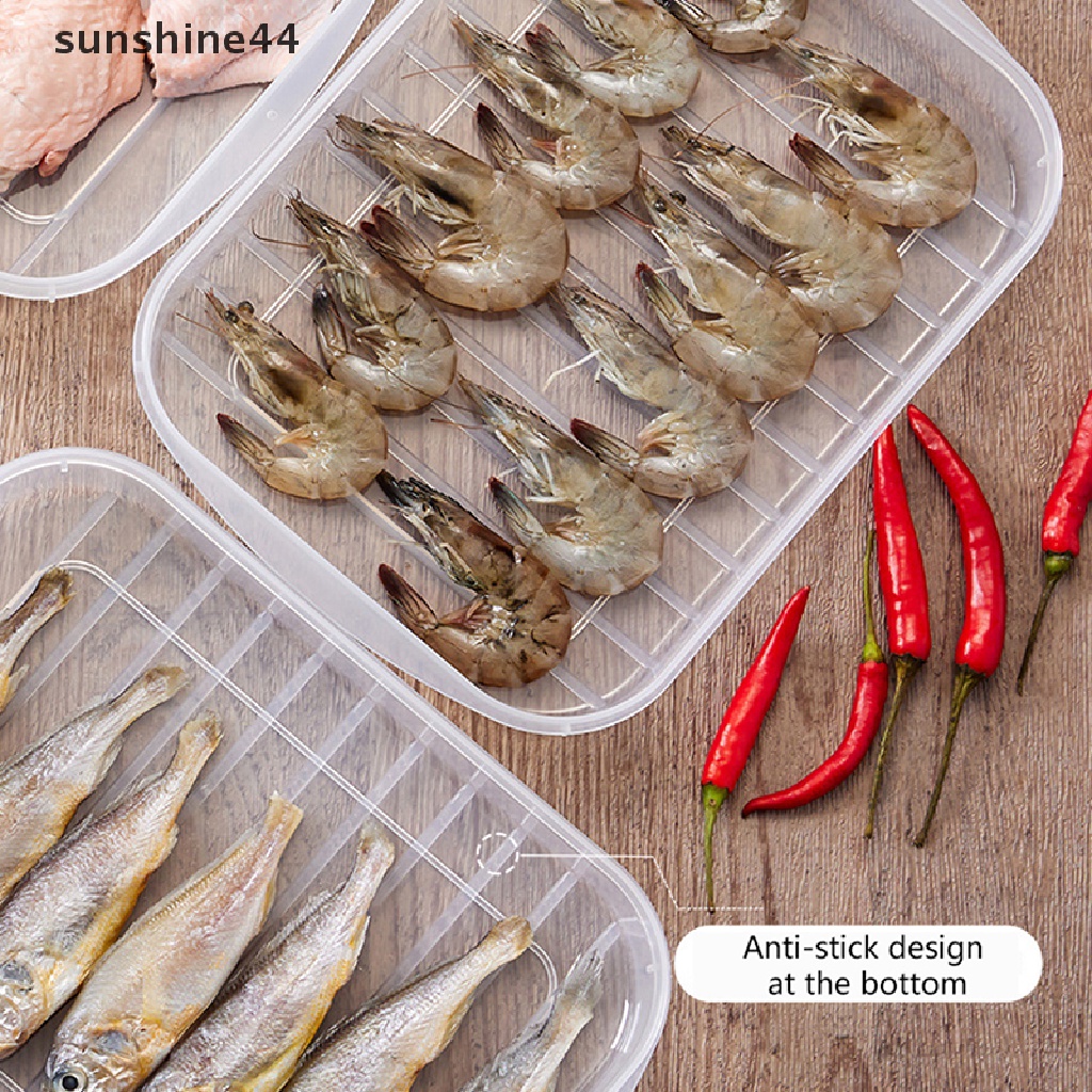 Sunshine Tempat Penyimpanan Kulkas Daging Ikan Kotak Penyimpanan Kulkas Sayur Storage Box ID