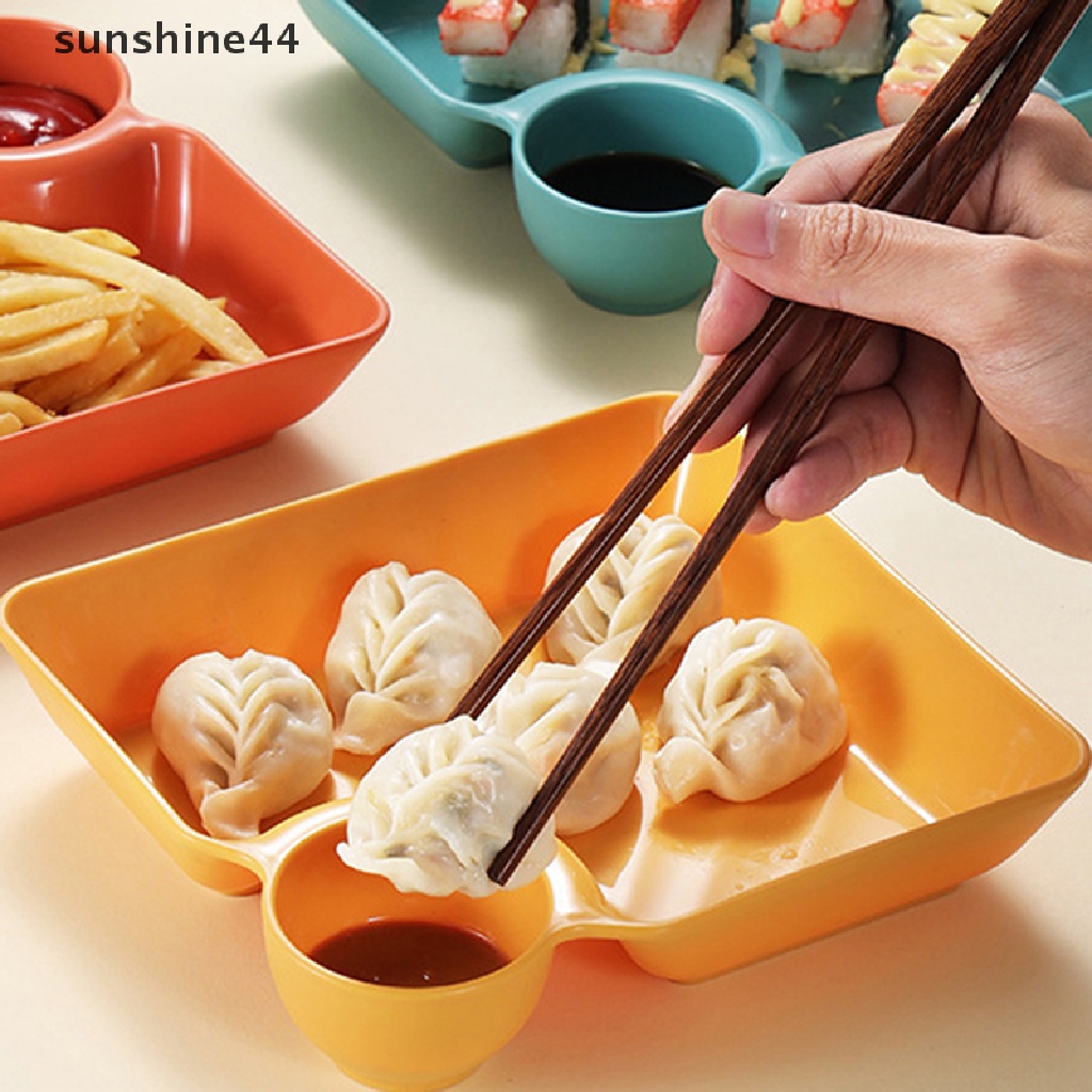 Sunshine Piring Pangsit Persegi Dengan gar Sauce Dish Space Snack Platter ID
