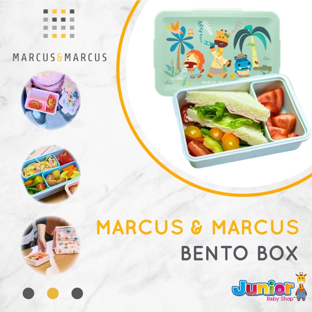 Marcus &amp; Marcus Bento Box (Green) Lunch Box - Kotak Makan Sekat Anak