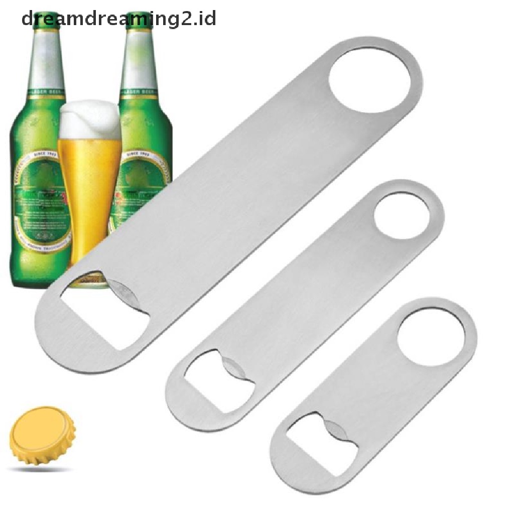 (hot) Pembuka Botol Bir Mini Tahan Lama Stainless Steel Flat Speed Bottle Cap Opener//