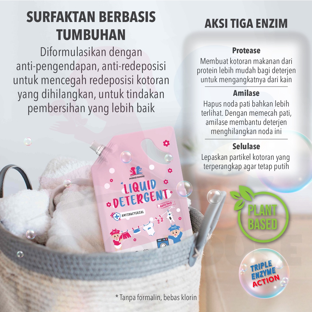 MOMO HOUSE 1.5L Deterjen Bayi Detergent Cair Sabun Cuci Baju Bayi Sabun Cuci Baju Laundry Cair Sabun Cuci Baju Cair