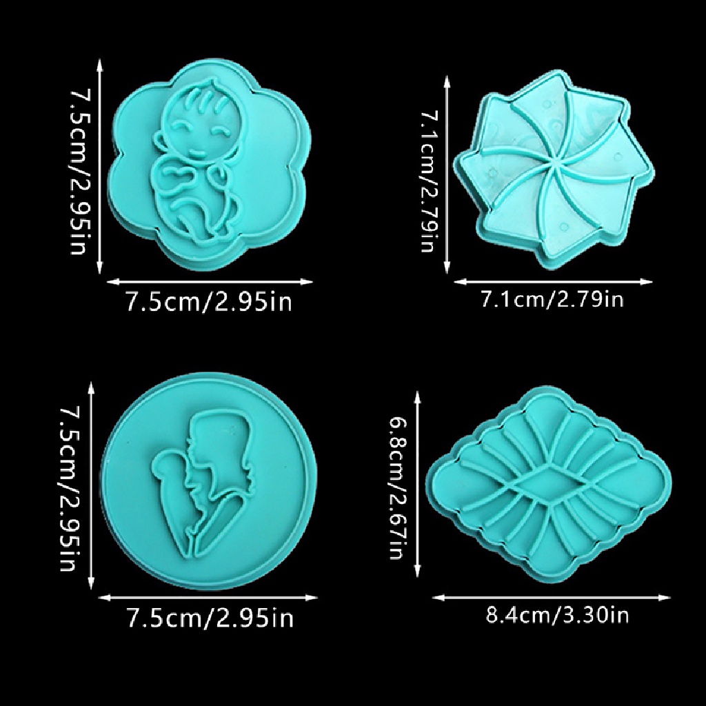 # Kado Mom &amp; PAPA DIY # 4pcs/set Ibu Bayi Kincir Angin Kue Cookie Cetakan Dapur Baking Pastry Fondant~