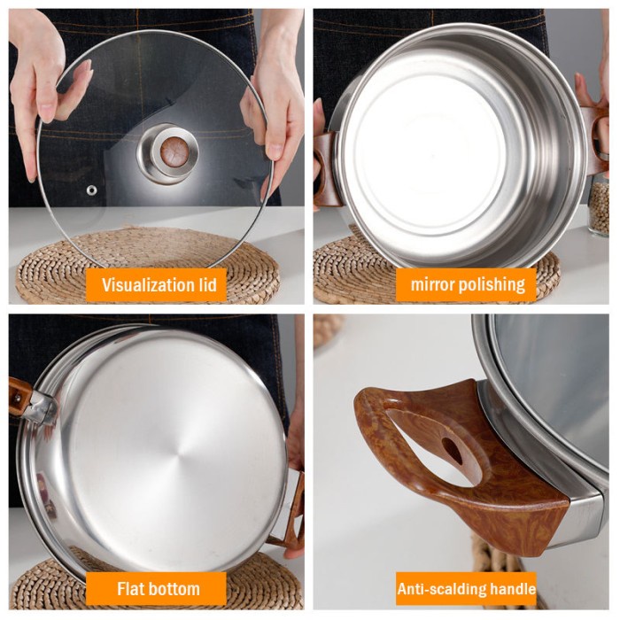 SET PERALATAN MASAK PANCI WAJAN TEKO STAINLESS COOKWARE BOBOKO 6 SET KUALITAS BERKELAS 