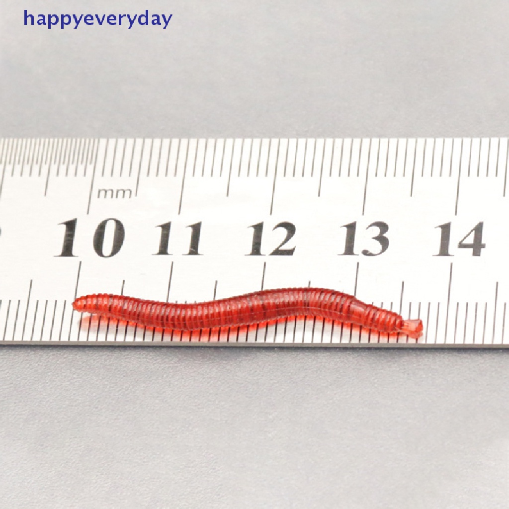 [happy] 100pcs Silikon Cacing Merah Soft Lures Cacing Tanah Umpan Karet Udang Bass Ikan Gurame [ID]