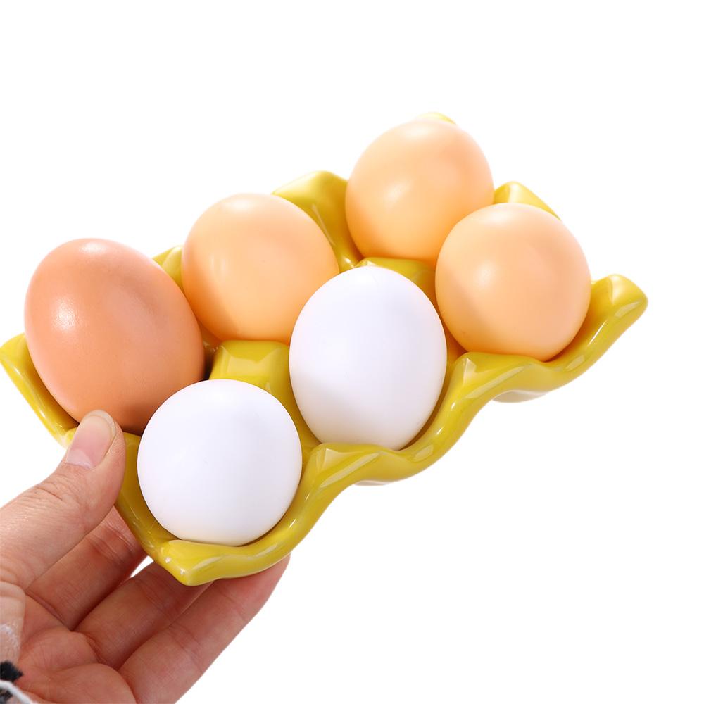 【 ELEGANT 】 Eggs Tray Christmas DIY Porcelain Telur Rebus Dekorasi Rumah Rak Penyimpanan Keramik