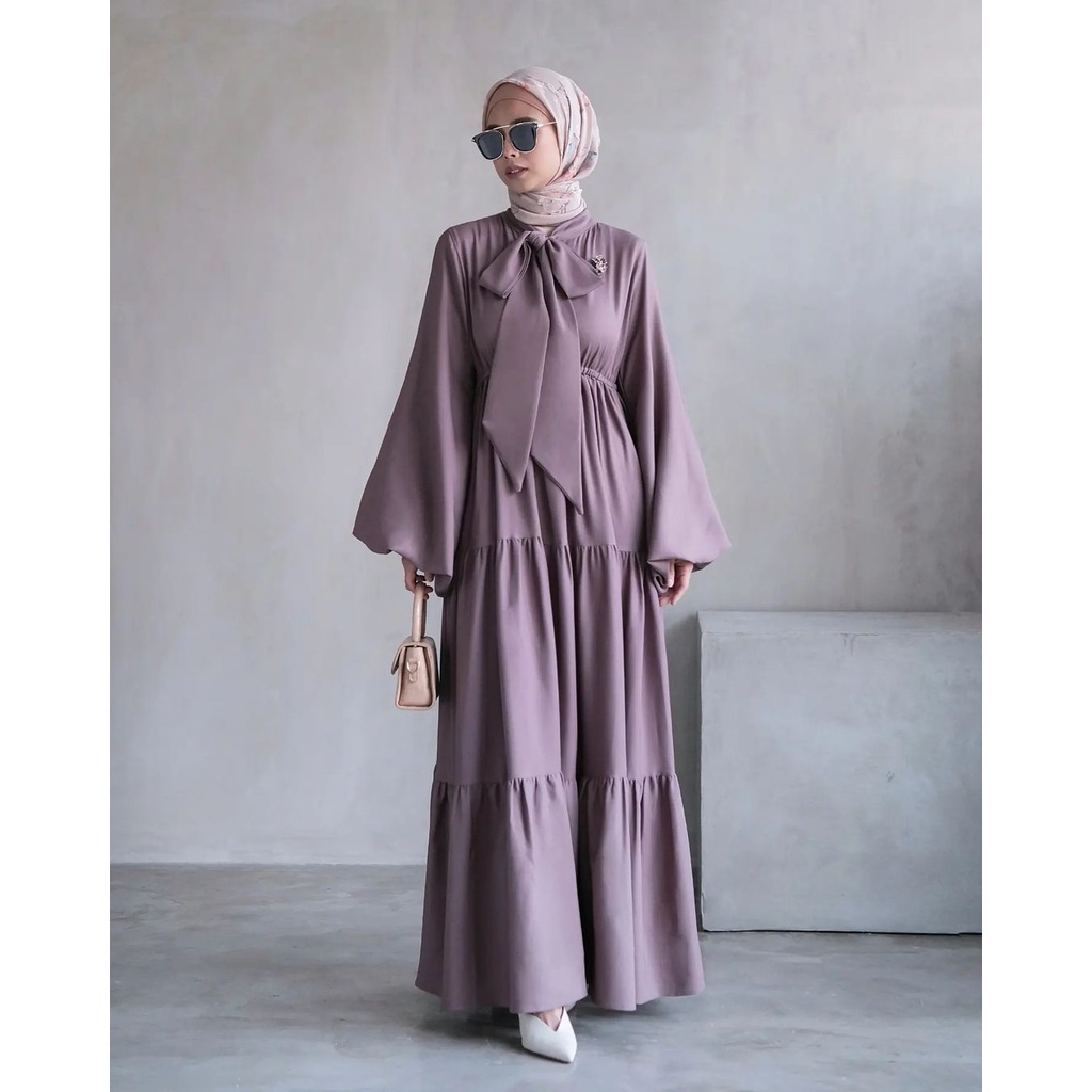 Arabelle Dress Wanita Syakila Premium Long Dress Gamis Muslim Perempuan