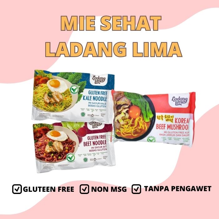 Veggie Noodle &quot;Gluten Free&quot; Ladang Lima 76gr Beet/ Kale Mie Sehat Halal