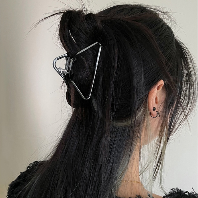 Roselife Korea Trendi Ponytail Holder Ukuran Tengah Segitiga Logam Rambut Cakar Klip Untuk Wanita Gadis Gaya Rambut Klem Jepit Hairpins Hairpin Styling Aksesoris
