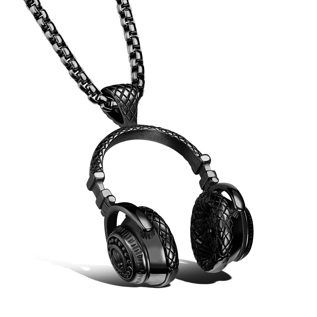 Trendy Fashion Rock Stylish Headphones Pendant Kalung Headset Unik Untuk Wanita Pria Perhiasan Pecinta Musik