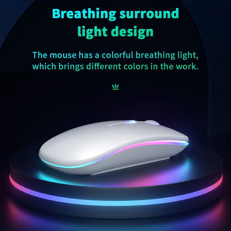 Bluetooth Keyboard Wireless 10 Inch LED Colorful + Mouse Wireless Silent Plus Combo for IPad Samsung Xiaomi Phone