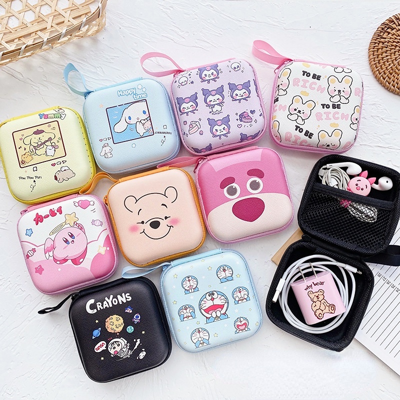 Tas Penyimpanan Earphone Lucu Kartun Kabel Data Charger Kotak Penyimpanan Harta Karun Manyo Kuluomi Change Storage Bag Portable Dan Anti Jatuh