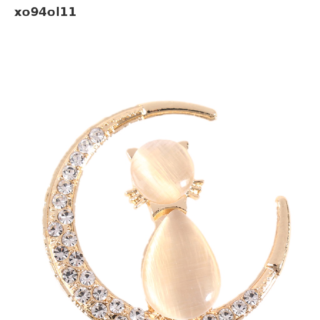 Xo Bros Kucing Opal Berlian Imitasi Untuk Wanita Baroque Trendy Elegan Brooch Pin Hadiah OL