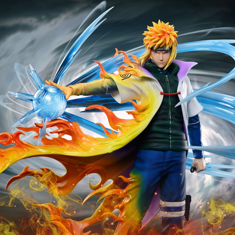 25cm Naruto Namikaze Minato Anime Figure Evil Gk Empat Generasi Model Patung Dengan Lampu Pvc Patung Dekorasi Koleksi Mainan Kamar