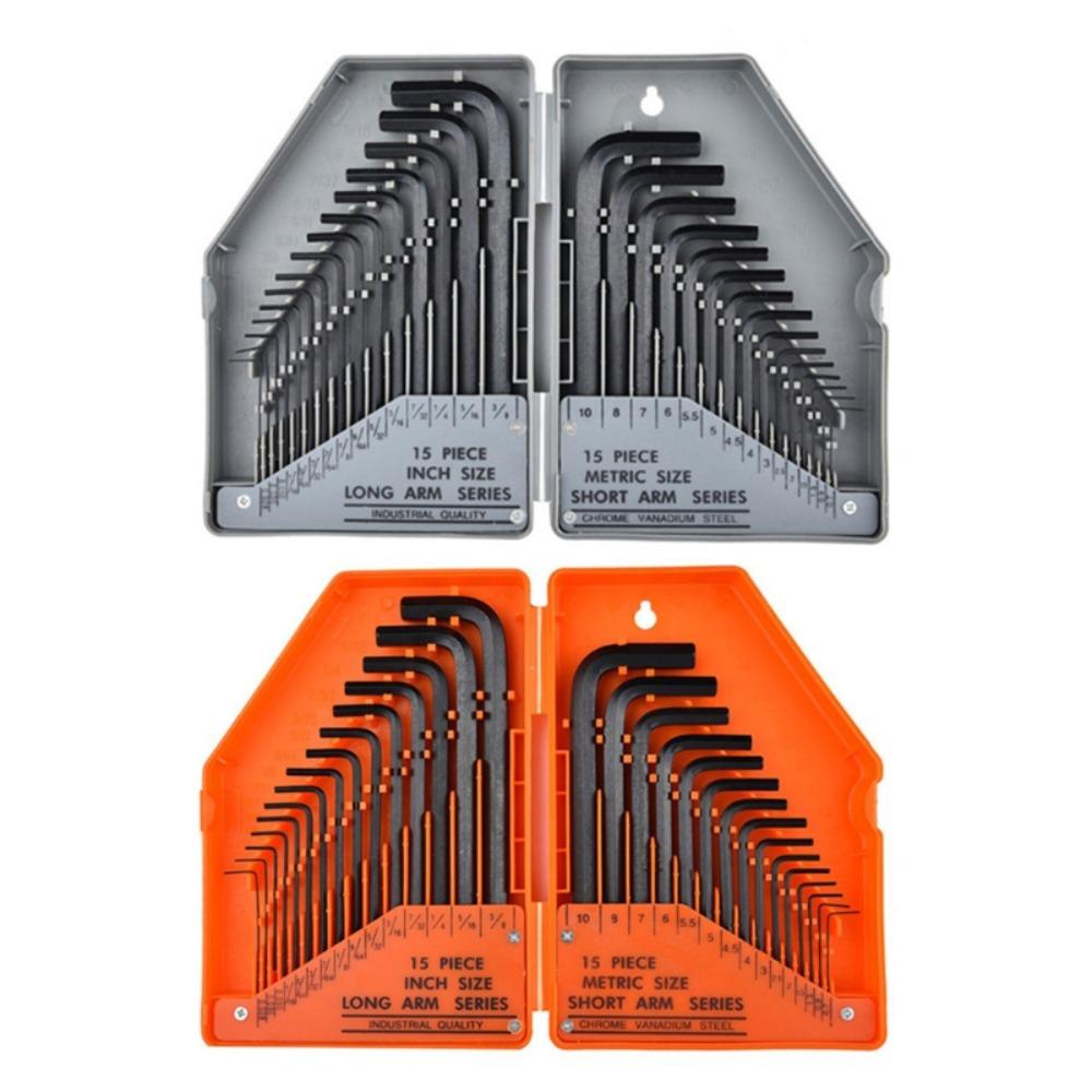 Lanfy Allen Kunci Hex Set L Type 30 Pcs Arm Flat Head Socket Wrench Hand Tools Kit Spanner Kunci Set Obeng Set