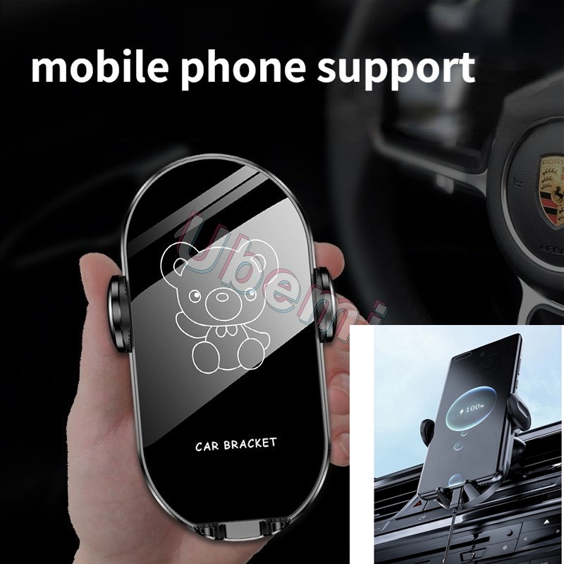 1pc/gravity car Holder Untuk Telepon Di Mobil Ventilasi Udara Mount Klip Cell Holder Ada Magnetik Ponsel Berdiri Kartun Beruang auto Aksesoris Mobil