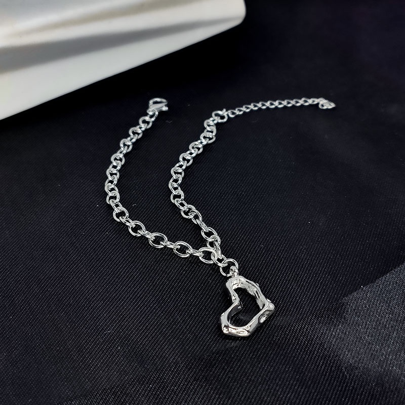 Perak Cinta Hati O Rantai Gelang Bangle Untuk Wanita Fashion Romantis Pesona Perhiasan Aksesoris Adjustable