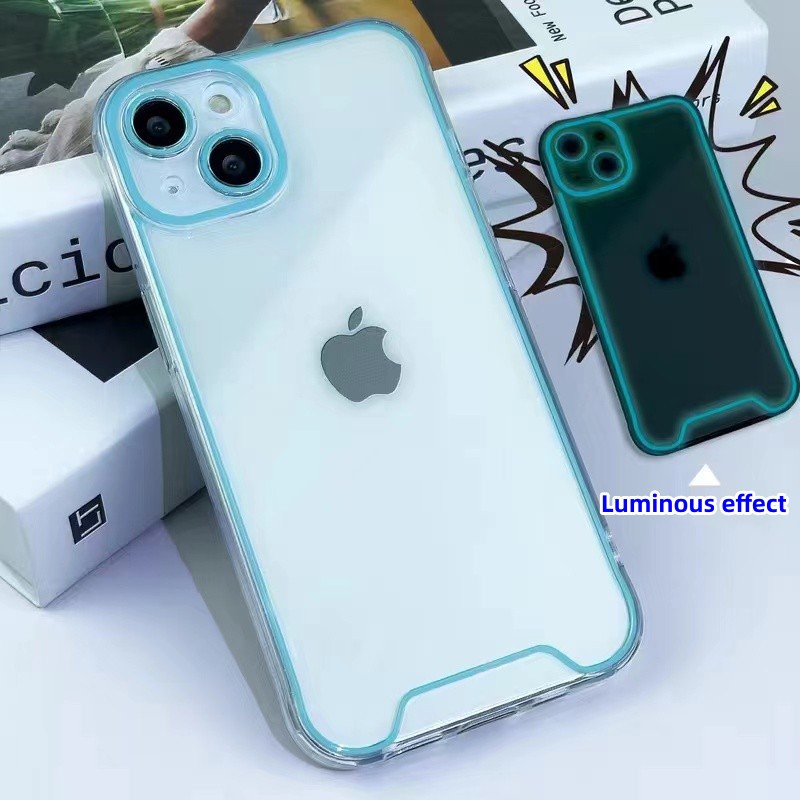 IPHONE Lampu Malam Luminous Silicone Phone Case Kompatibel Untuk Iphone14 13 12 11 Pro Max XR X XS 14 Plus Shockproof Case Cover
