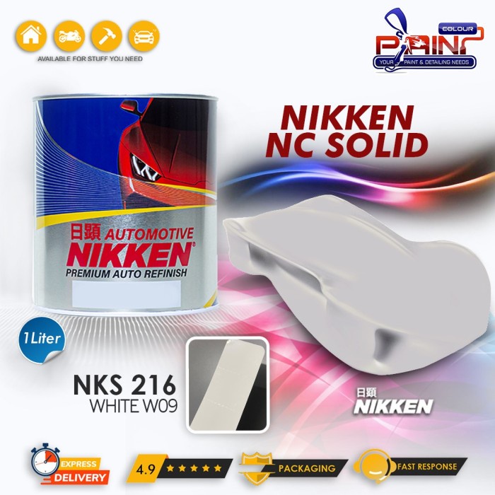 NIKKEN NC SOLID Colour WHITE W09 NKS 216 / Cat Duco Mobil Motor NC