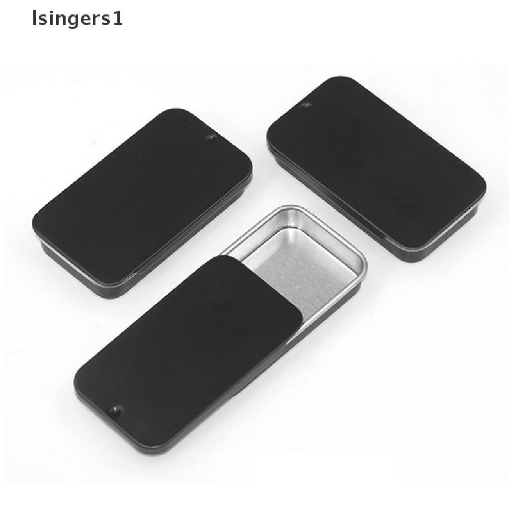 [lsingers1] Kotak Kaleng Mini Kosong Persegi Panjang Metal Tinplate Push Candy Pill Cases Kotak Penyimpanan Butik