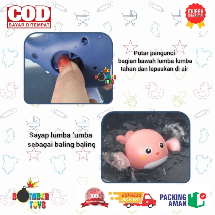 MAINAN MANDI ANAK PULL LINE TOYS KURA IKAN BEBEK BAYI WATER BATH LUCU